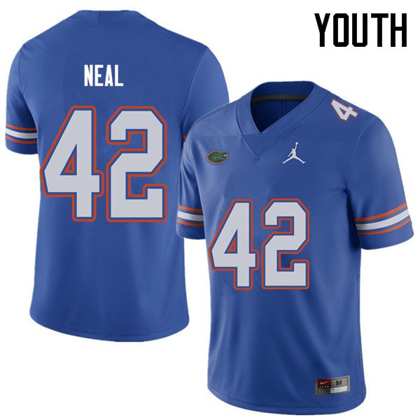 Jordan Brand Youth #42 Keanu Neal Florida Gators College Football Jersey Royal
